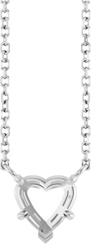 Pakabukas „Heart Solitaire“ 585 Baltojo Aukso Heart Shape 6.5mm (1)