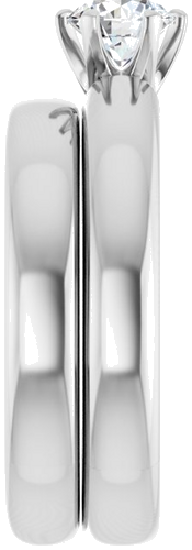 Sužadėtuvių Žiedas „Solitaire“ 585 Baltojo Aukso Round 5.2mm (9)