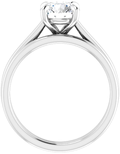 14K White  7 mm Round Solitaire Engagement Ring Mounting (7)