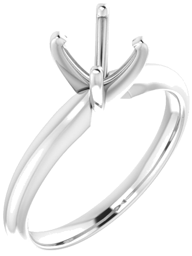 Sužadėtuvių Žiedas „Solitaire“ 585 Baltojo Aukso Round 5.7mm x 6mm (1)