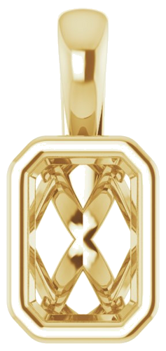 Pakabukas „Solitaire“ 585 Geltonojo Aukso Emerald 6mm x 4mm (1)