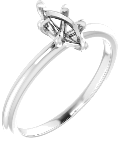 Sužadėtuvių Žiedas „Solitaire“ 585 Baltojo Aukso Marquise 8mm x 4mm (1)