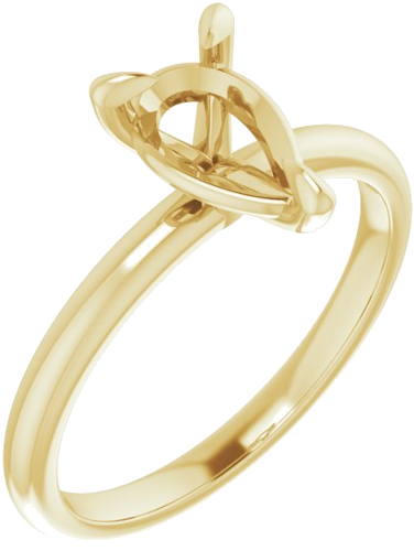14K Yellow  9x6 mm Pear Solitaire Engagement Ring Mounting (1)