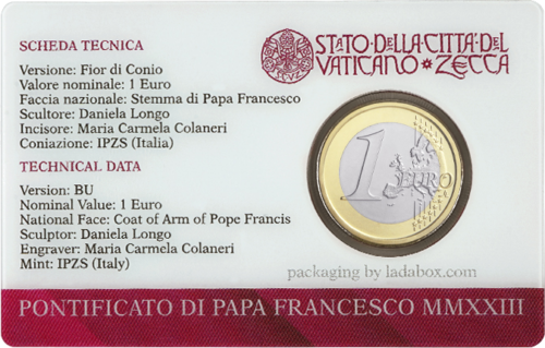 2023 Vatican Francis Coat of Arms 50 cent coin on BU card (2)