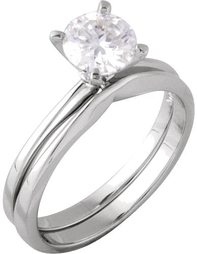 14K White 6.5 mm Round Engagement Ring Mounting (5)