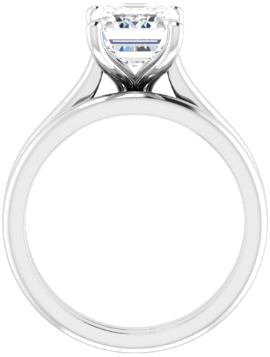 Sužadėtuvių Žiedas „Solitaire“ 585 Baltojo Aukso Emerald 9mm x 7mm (7)