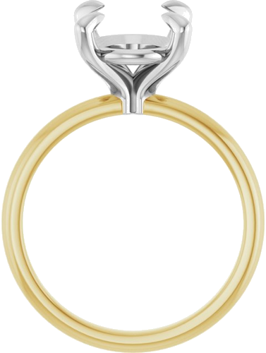 Sužadėtuvių Žiedas „Solitaire“ 585 Baltojo Ir Geltonojo Aukso Oval 11mm x 9mm (2)