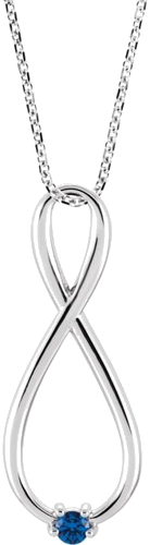 Sterling Silver 1-Stone Family Infinity-Inspired 16-18  Necklace (3)