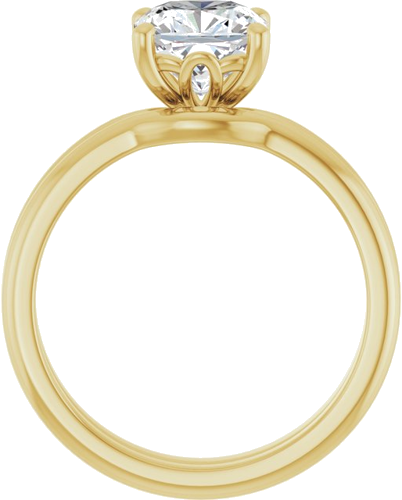Sužadėtuvių Žiedas 14k yellow gold Cushion 7mm (7)