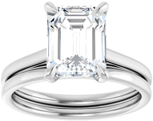 Sužadėtuvių Žiedas „Solitaire“ 950 Platinos Emerald 9mm x 7mm (8)