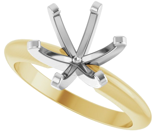 Sužadėtuvių Žiedas „Solitaire“ 14k yellow gold & platinum Round 8.2mm (5)