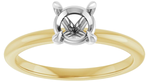 Sužadėtuvių Žiedas 585 Baltojo Ir Geltonojo Aukso Round 6mm (3)