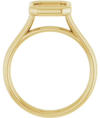 14K Yellow  9x7 mm Emerald Solitaire Engagement Ring Mounting (2)