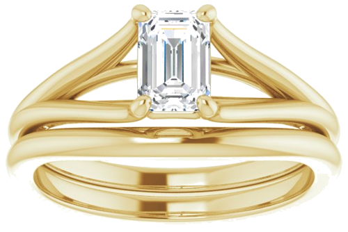 Sužadėtuvių Žiedas „Solitaire“ 585 Geltonojo Aukso Emerald 6mm x 4mm (8)