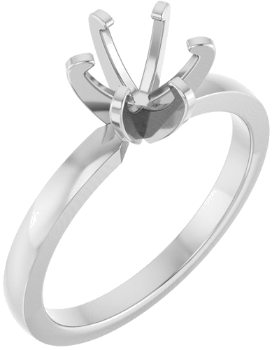 Sužadėtuvių Žiedas „Solitaire“ 585 Baltojo Aukso Round 6.4mm (1)