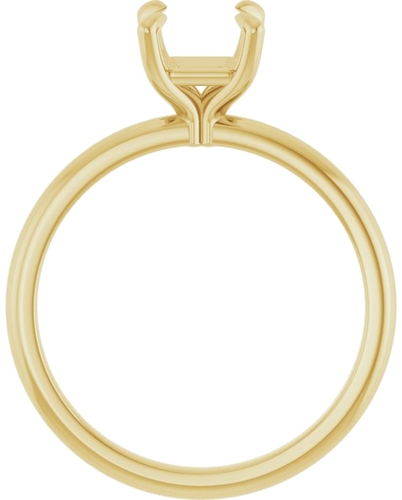 14K Yellow  6x6 mm Asscher Solitaire Engagement Ring Mounting (2)