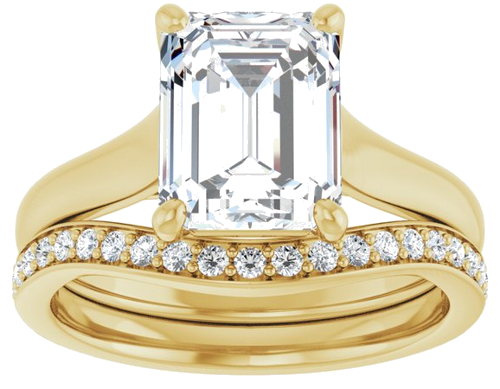 Sužadėtuvių Žiedas „Solitaire“ 585 Geltonojo Aukso Emerald 9mm x 7mm (8)