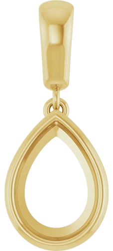 14K Yellow  10x7 mm Pear Pendant Mounting (1)