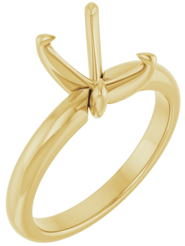 14K Yellow 8x6 mm Emerald Solitaire Engagement Ring Mounting (1)