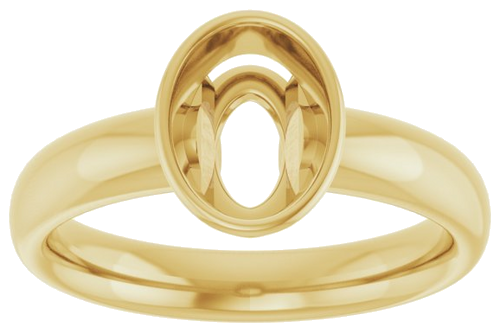 Sužadėtuvių Žiedas „Bezel-Set Solitaire“ 585 Geltonojo Aukso Oval 8mm x 6mm (3)