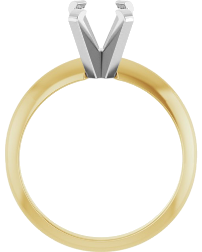 14K Yellow White 7x5 mm Emerald Solitaire Engagement Ring Mounting (2)