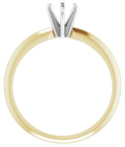 14K Yellow   White 6.5x4.5 mm Oval 6-Prong Solitaire Engagement Ring Mounting (2)