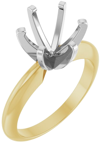 Sužadėtuvių Žiedas „Solitaire“ 14k yellow gold & platinum Round 8.2mm (1)
