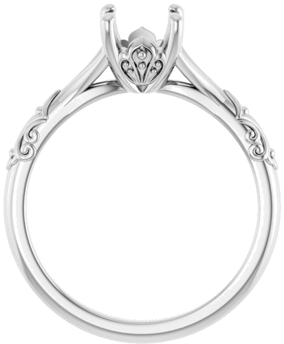 14K White 6.5 mm Round Solitaire Engagement Ring Mounting (2)
