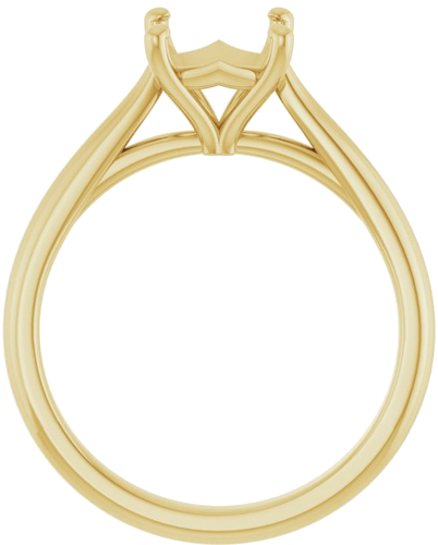 14K Yellow 7 mm Cushion Solitaire Engagement Ring Mounting (2)