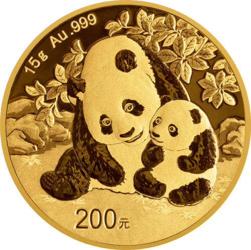 15 g Ķīnas 200 juaņu zelta monēta - Panda 2024 (1)