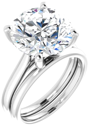Sužadėtuvių Žiedas 14k white gold Round 12mm (6)