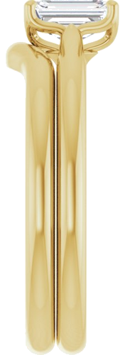 14K Yellow  6x4 mm Emerald Solitaire Engagement Ring Mounting (9)