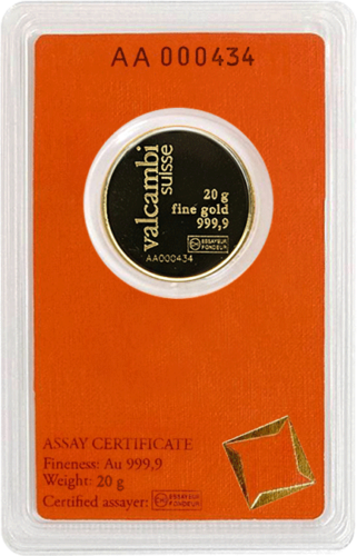 20 г Инвестиционный золотой слиток Valcambi Round Bar (3)