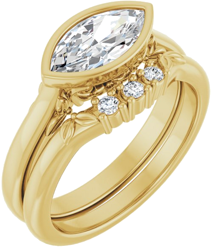 14K Yellow 10x5 mm Marquise Solitaire Engagement Ring Mounting (6)