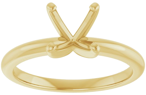 14K Yellow  7.4 mm Round Solitaire Engagement Ring Mounting (3)