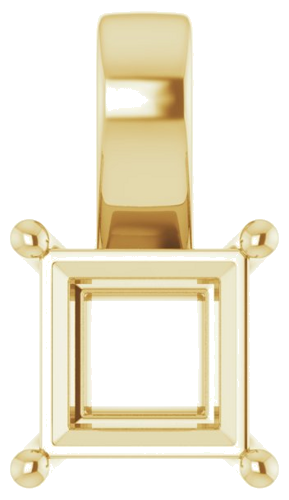 14K Yellow 7 mm Square Pendant Mounting (1)