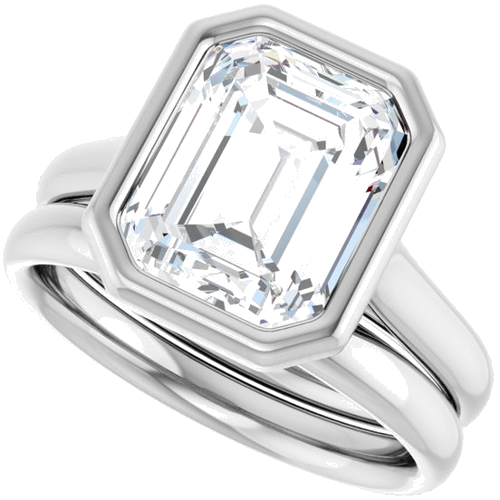 Platinum  10x8 mm Emerald Solitaire Engagement Ring Mounting (10)