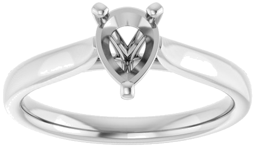 14K White 7x5 mm Pear Engagement Ring Mounting (3)