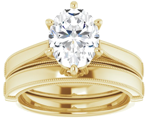 14K Yellow  9x7 mm Oval Solitaire Engagement Ring Mounting (8)