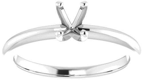 14K White  6x4 mm Oval Solitaire Engagement Ring Mounting (3)