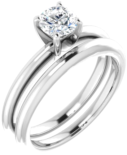 14K White  5.2 mm Round Solitaire Engagement Ring Mounting (6)