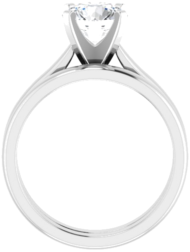 Sužadėtuvių Žiedas „Solitaire“ 585 Baltojo Aukso Round 7.5mm (6)