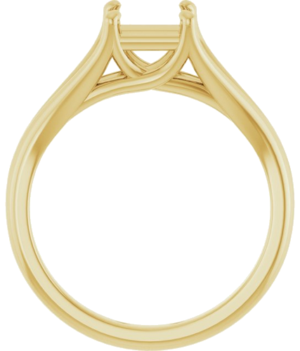 14K Yellow 5.5 mm Square Solitaire Engagement Ring Mounting (2)
