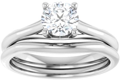 14K White 5.8 mm Round Solitaire Engagement Ring Mounting (8)