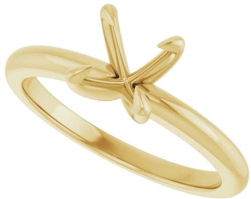 Sužadėtuvių Žiedas „Solitaire“ 585 Geltonojo Aukso Round 6.5mm (5)