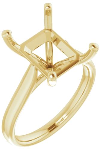 14K Yellow 12x10 mm Emerald Engagement Ring Mounting (1)