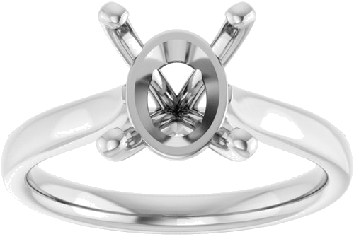 Platinum 10x8 mm Oval Engagement Ring Mounting (3)