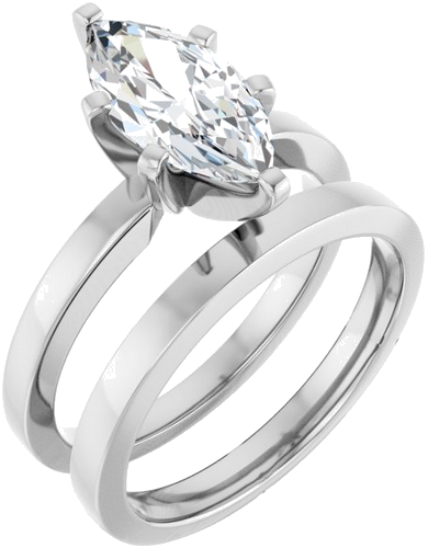 14K White 12x6 mm Marquise Solitaire Engagement Ring Mounting (6)