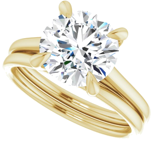 14K Yellow  9 mm Round Solitaire Engagement Ring Mounting (10)