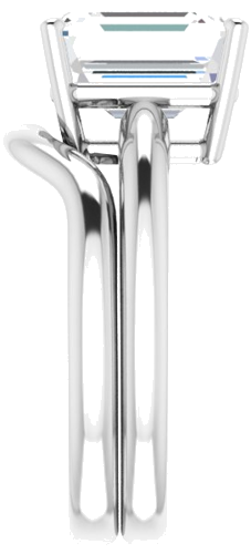 Platinum 10x8 mm Emerald Engagement Ring Mounting (9)